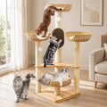 Modern Cat Tree for Large Cats, 51'' Multi-Level Cat Tower for Indoor Cats, Sturdy Design with 8 Sisal Scratching Posts 4 Cat Condos/Perches, Ideal