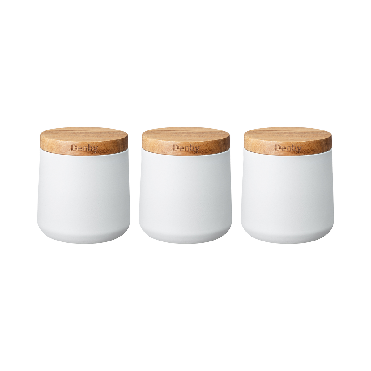 Denby Set Of 3 White Storage Canisters