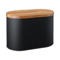 Denby Black Bread Bin With Acacia Lid