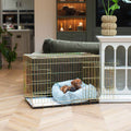 Cozy & Calming Puppy Cage Bed in Spots & Stripes