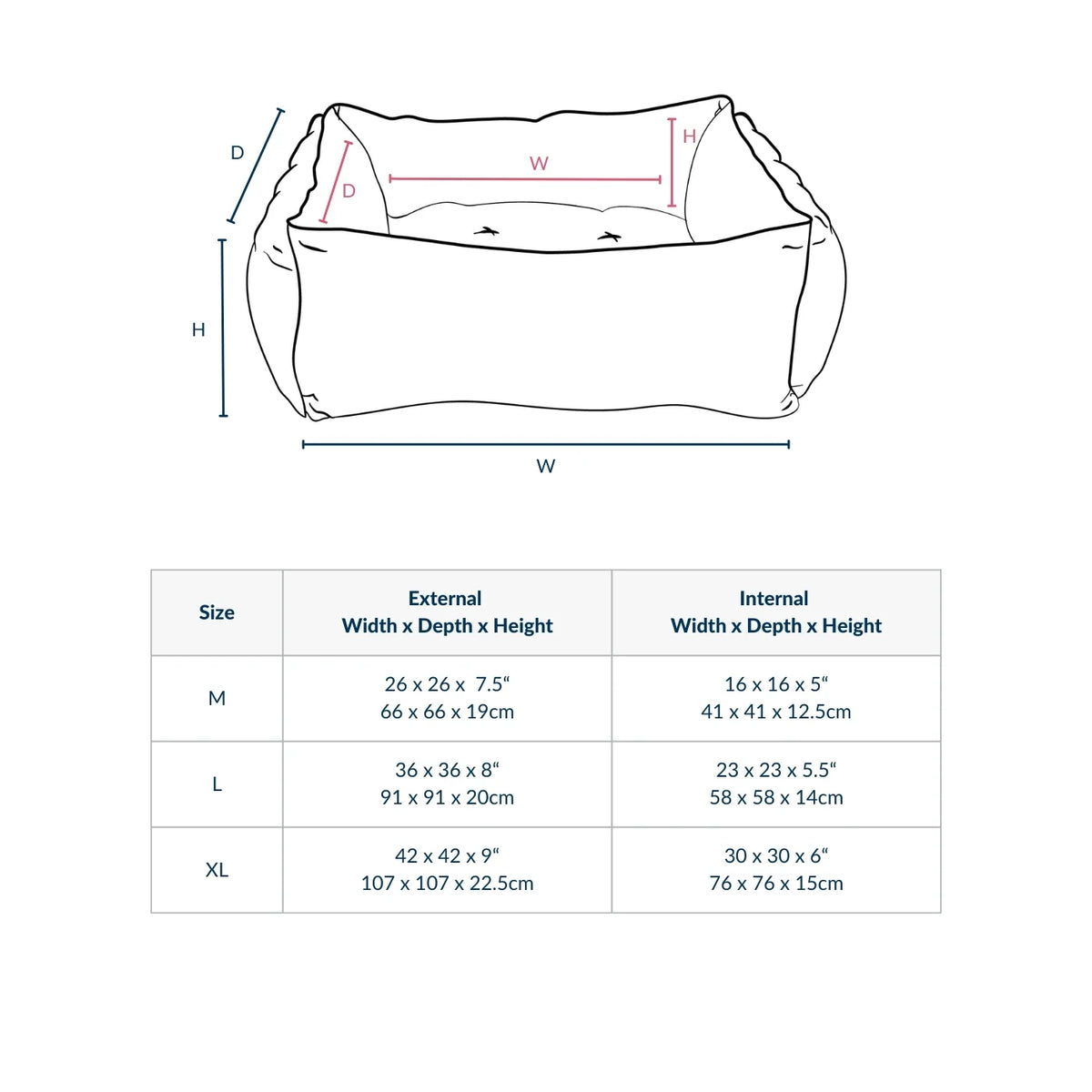 Box Bed For Dogs in Herringbone Tweed