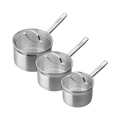 Stainless Steel 3 Piece Saucepan Set (with lids)