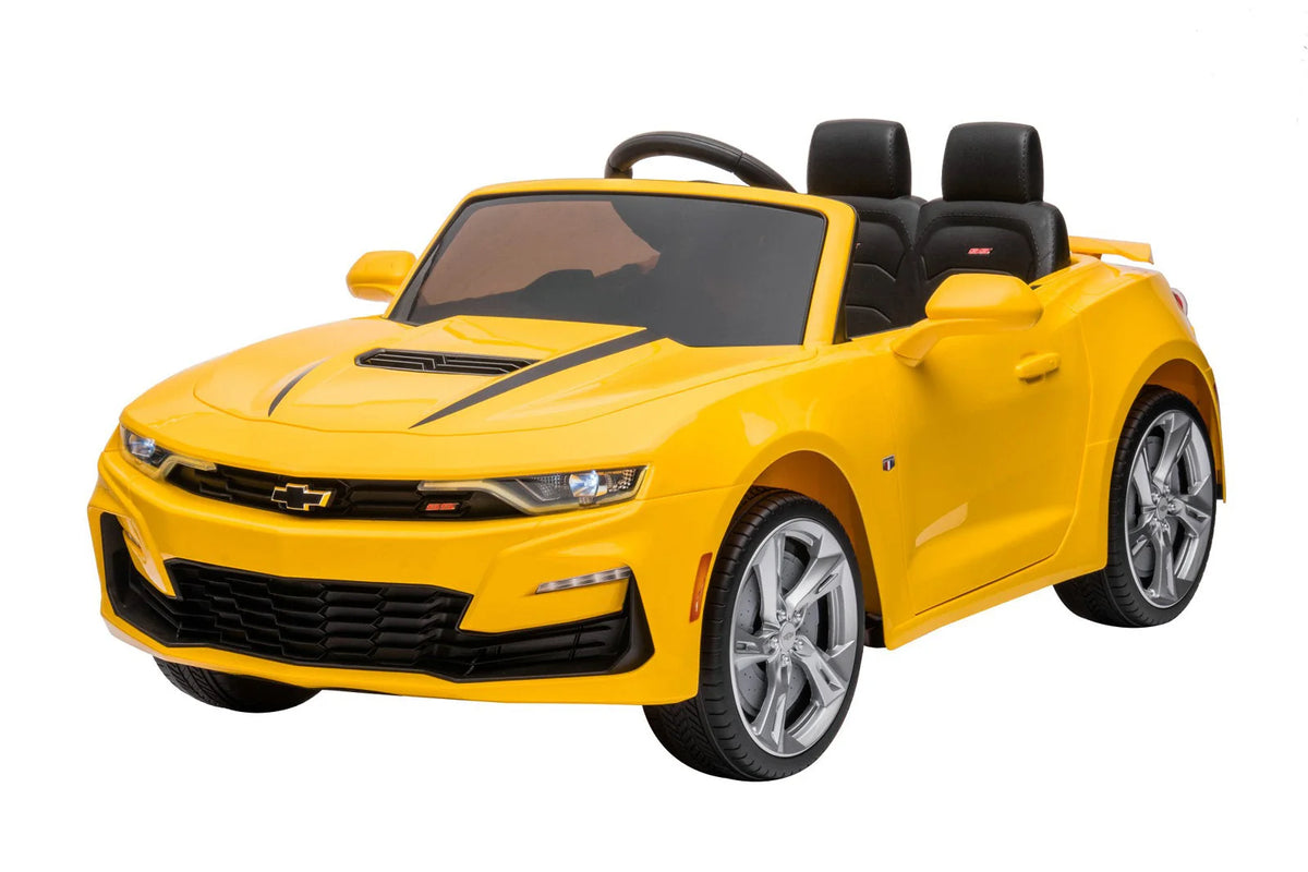 12V Chevrolet Camaro 2SS Kids Ride On One Seater Electric Car with Leather Seat, Rubber Tires and RC