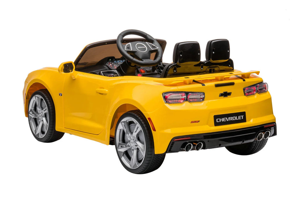 12V Chevrolet Camaro 2SS Kids Ride On One Seater Electric Car with Leather Seat, Rubber Tires and RC