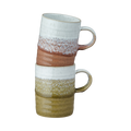 Kiln Accents Ridged Mugs (Ochre & Rust) - Set Of 2
