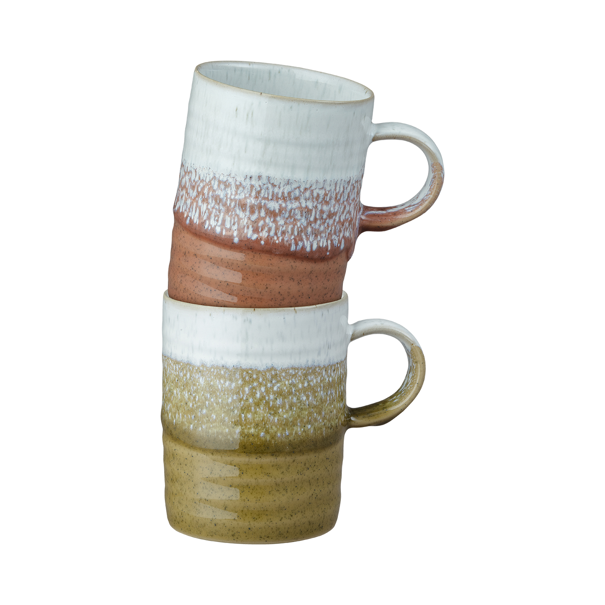 Kiln Accents Ridged Mugs (Ochre & Rust) - Set Of 2