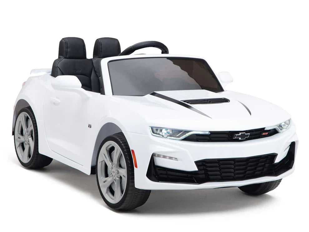 12V Chevrolet Camaro 2SS Kids Ride On One Seater Electric Car with Leather Seat, Rubber Tires and RC