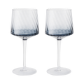 Contemporary Fluted Blue Gin Glass - Set Of 2
