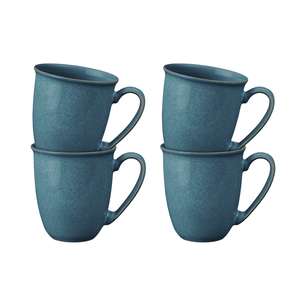 Elements Jade Dark Green Coffee Beaker/Mugs - Set Of 4