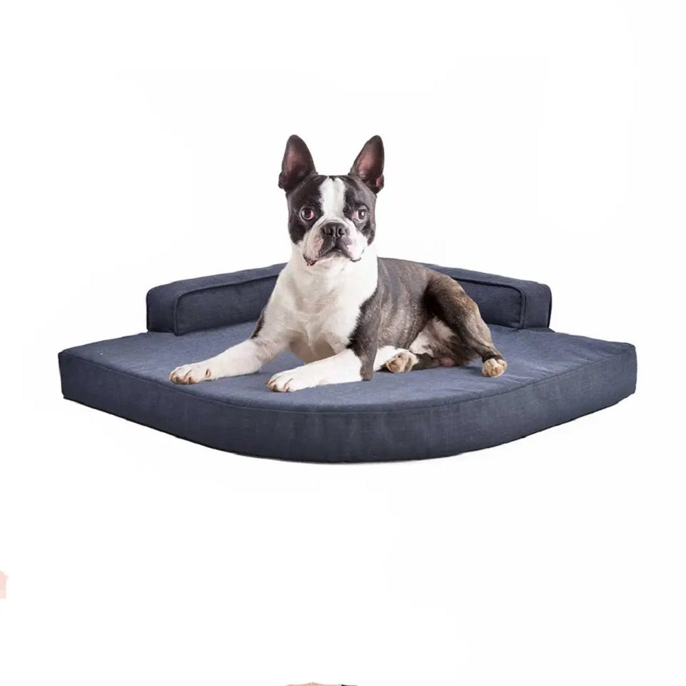 Dog Sofa Beds Imitation Linen Fabric Cushioned Pet Bed