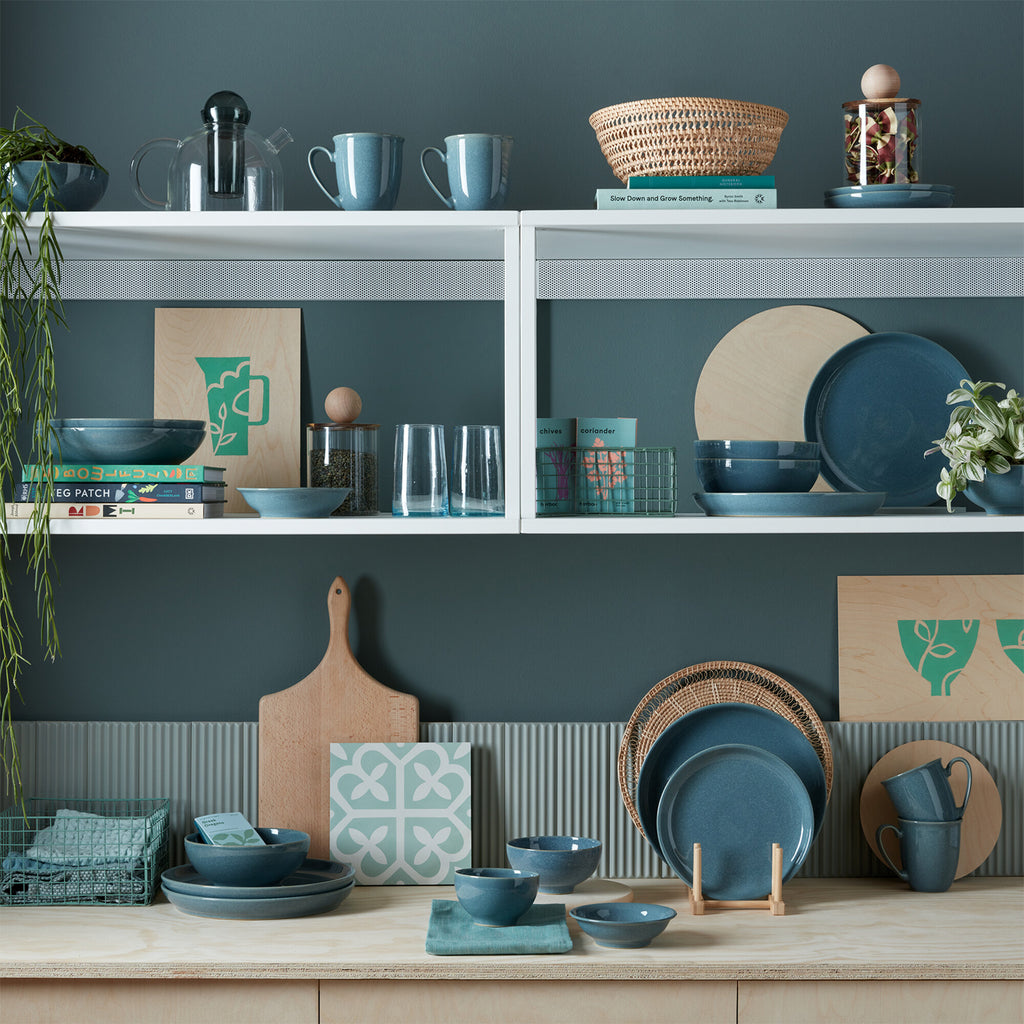 Elements Jade Dark Green Pasta Bowls - Set Of 4