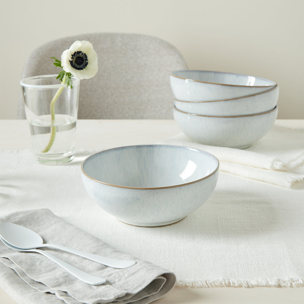 White Speckle Cereal Bowls - Set Of 4