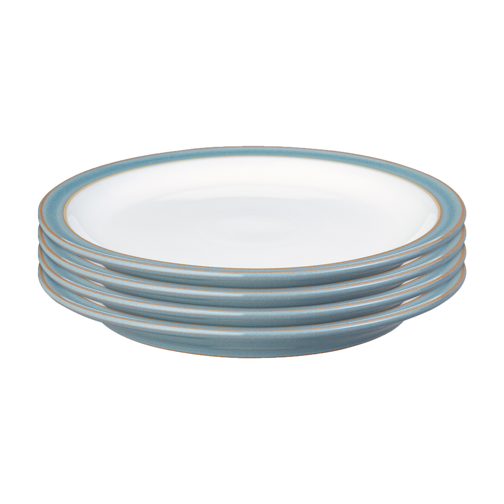Azure Rimmed Dinner Plates - Set Of 4