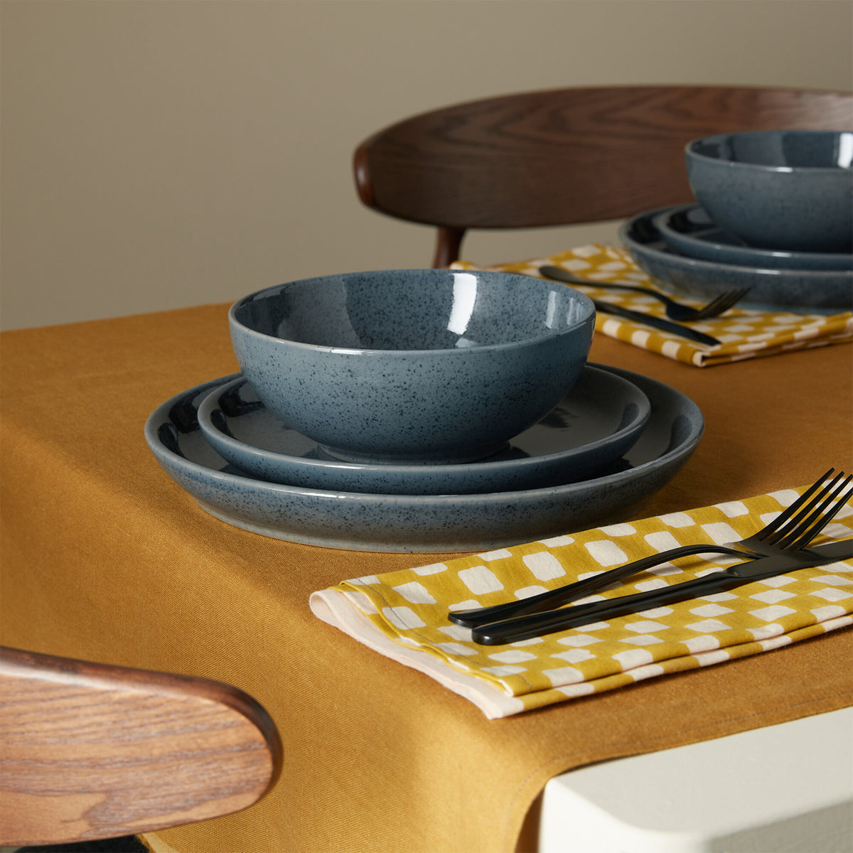 Dark Grey Speckle 12 Piece Dinner Set