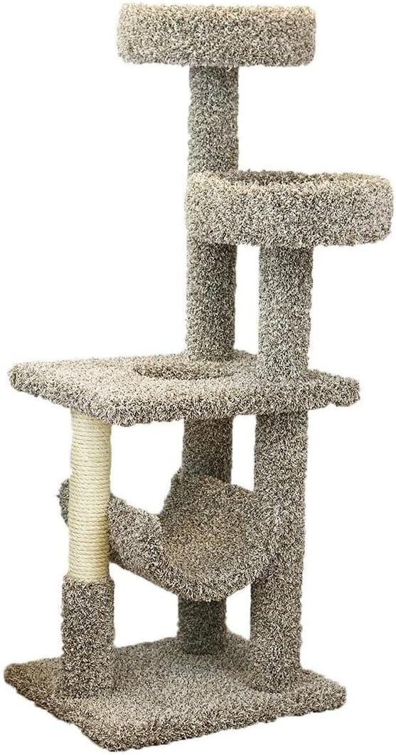 Natural Beauty Multiple Perch Cat Tree, Cat Tree with Scratch Post for All Cat Breeds, Indoor Cat Gym with Perches, Sturdy Wood Construction with