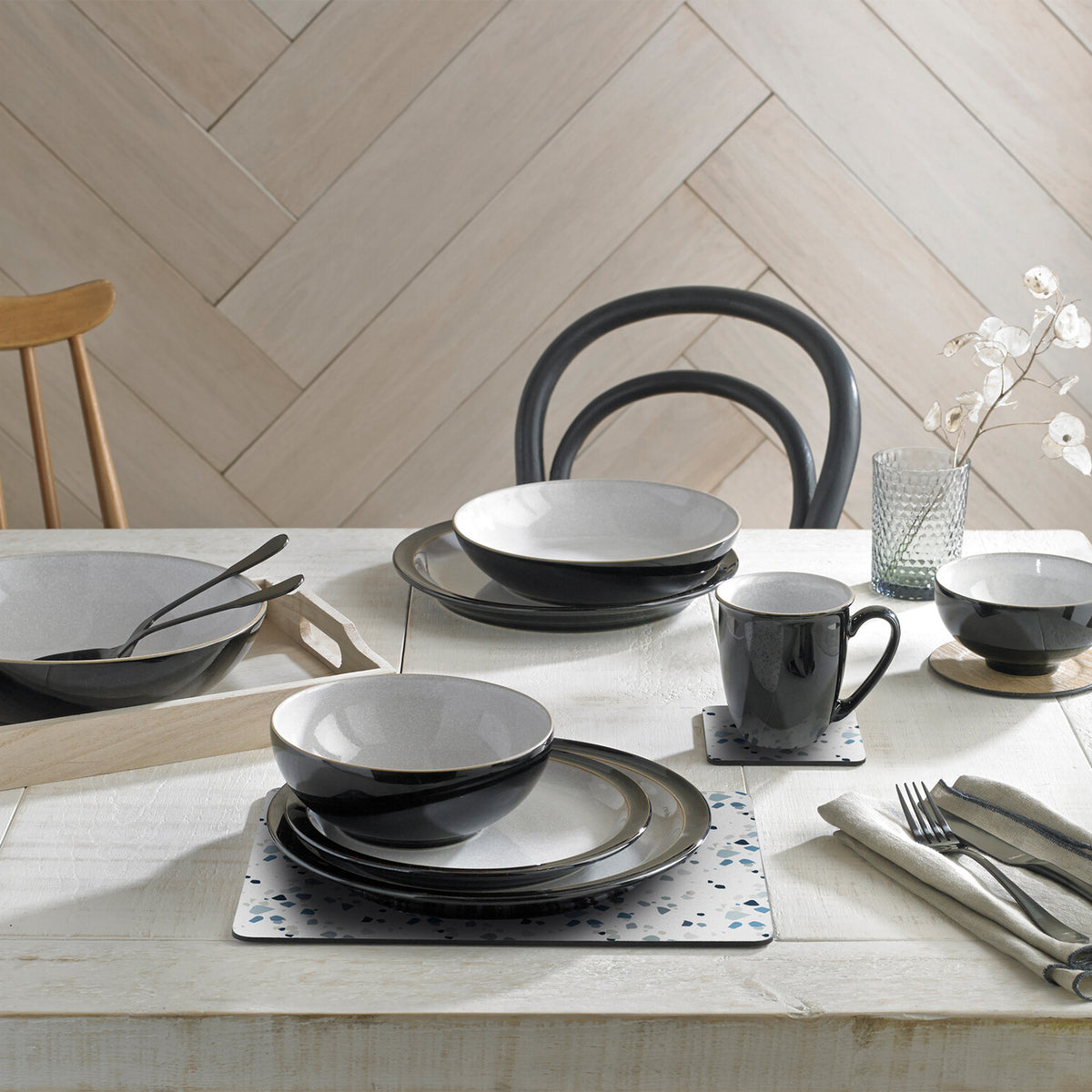 Elements Black 12 Piece Dinner Set