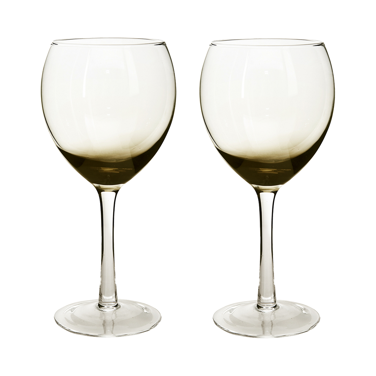 Contemporary Smoked Grey Wine Glass - Set Of 2