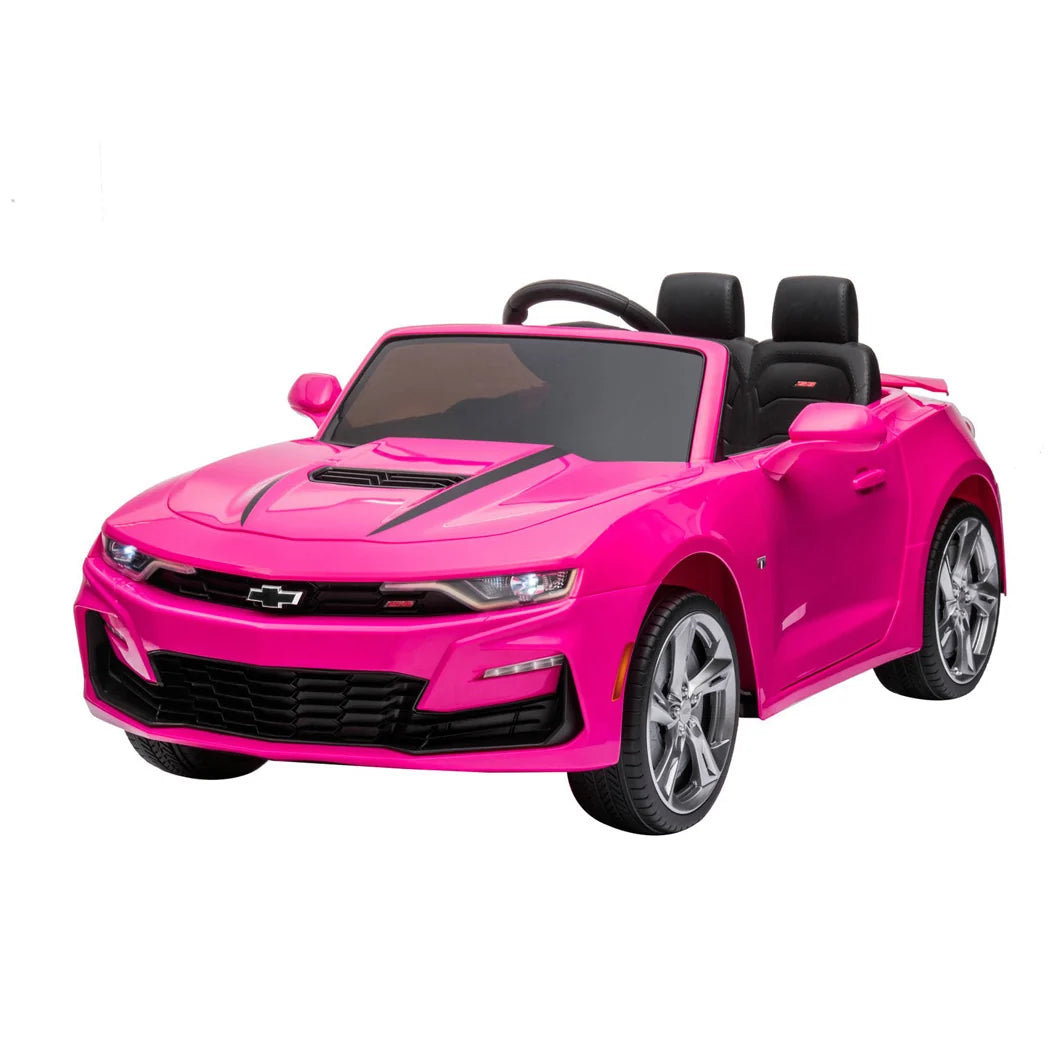12V Chevrolet Camaro 2SS Kids Ride On One Seater Electric Car with Leather Seat, Rubber Tires and RC