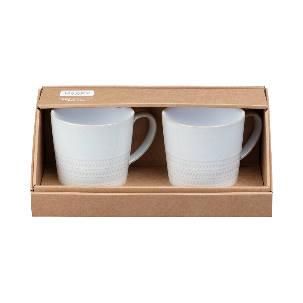 Natural Canvas 2 Textured Mugs Set