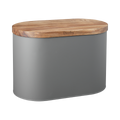 Denby Grey Bread Bin With Acacia Lid