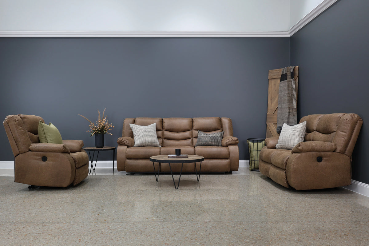 Werribee Electric Reclining Sofa Tan