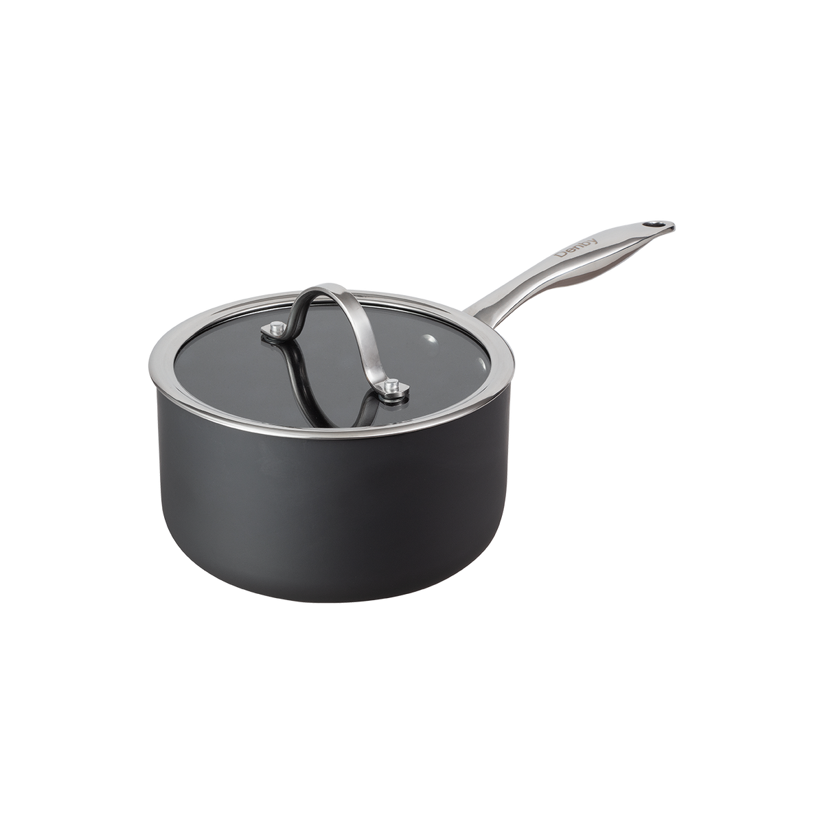 Hard Anodised 18cm Saucepan Induction Base (with lid)