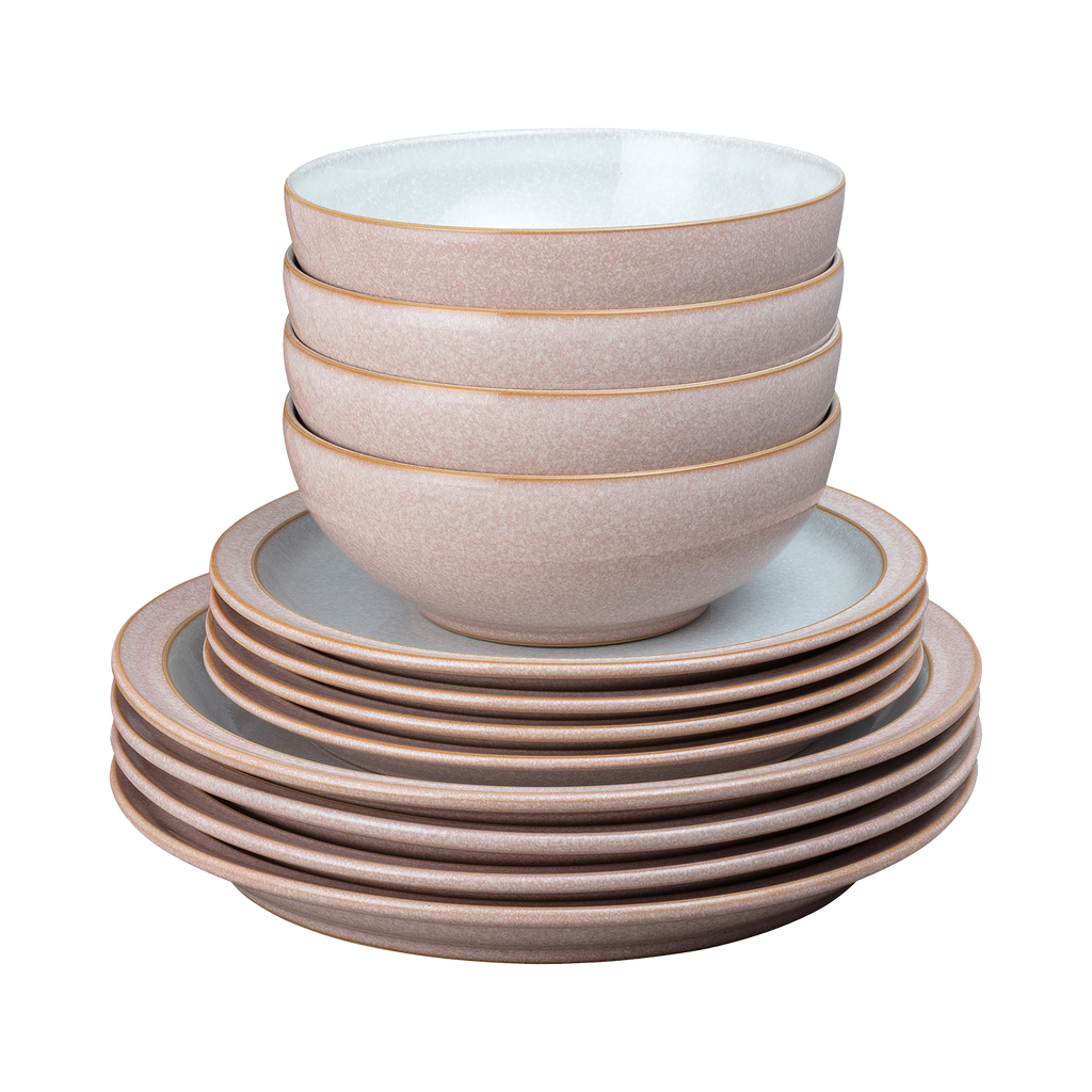 Elements Sorbet Pink 12 Piece Dinner Set