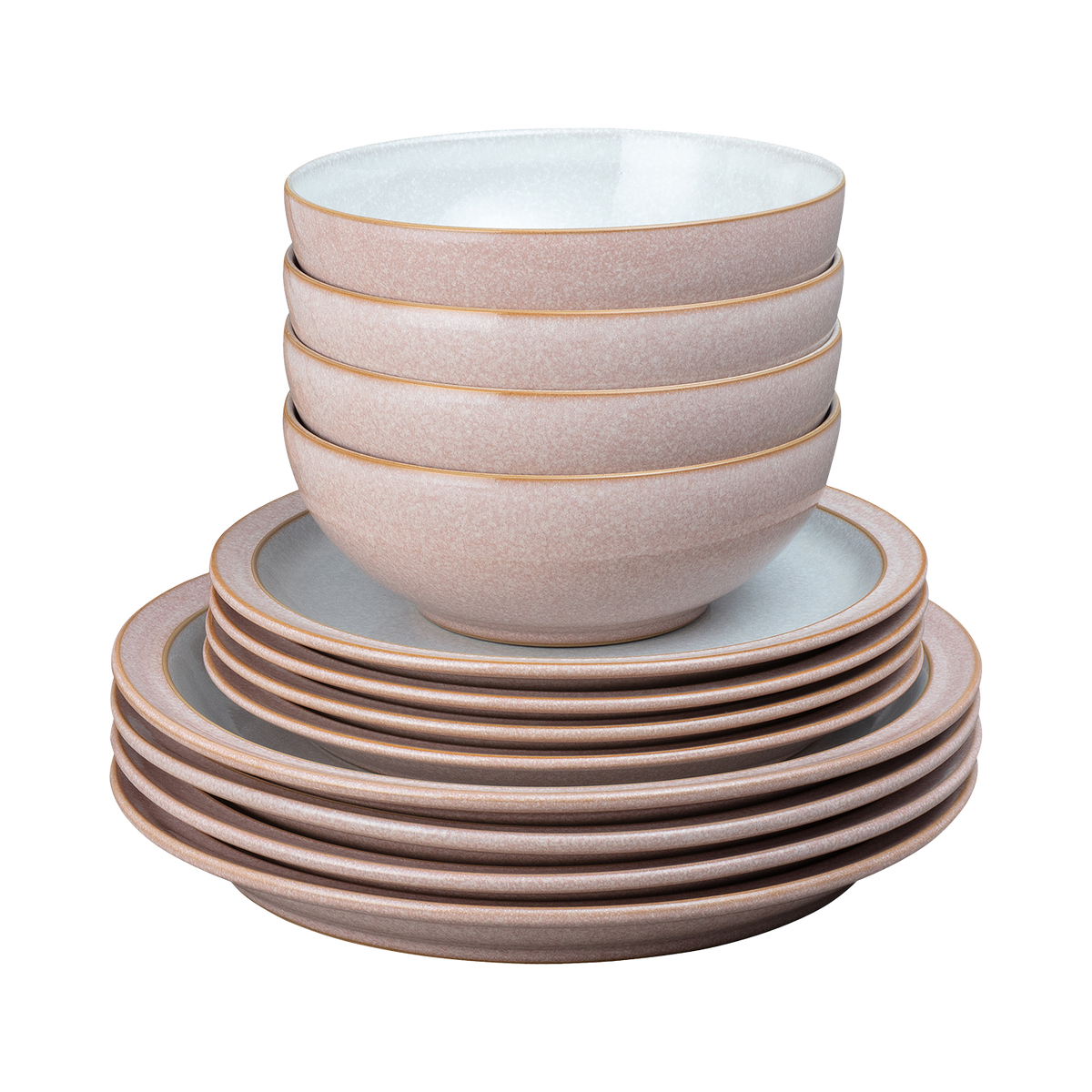 Elements Sorbet Pink 12 Piece Dinner Set