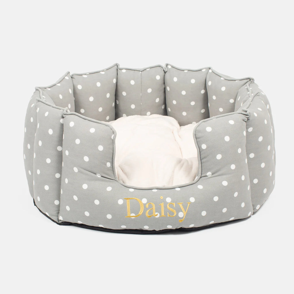 High Wall Bed For Dogs in Spots & Stripes