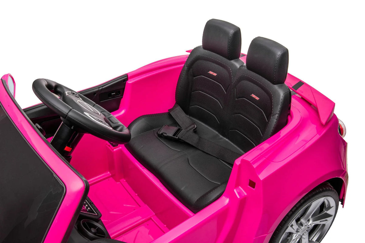 12V Chevrolet Camaro 2SS Kids Ride On One Seater Electric Car with Leather Seat, Rubber Tires and RC