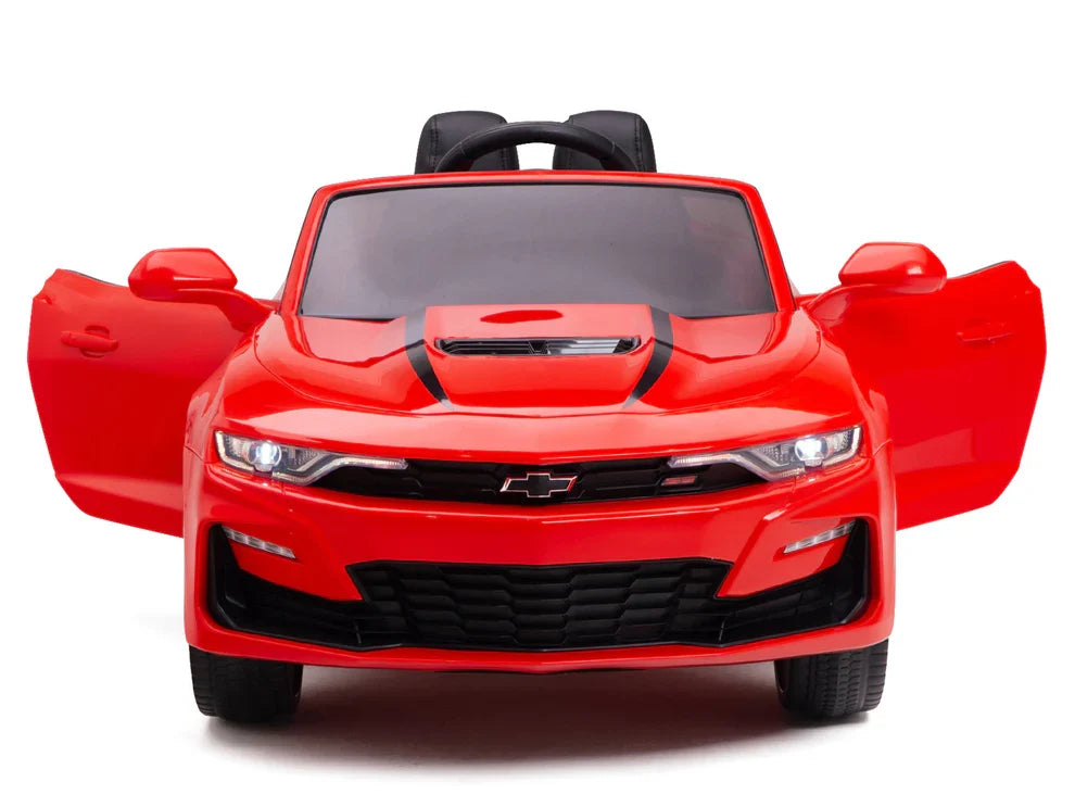 12V Chevrolet Camaro 2SS Kids Ride On One Seater Electric Car with Leather Seat, Rubber Tires and RC