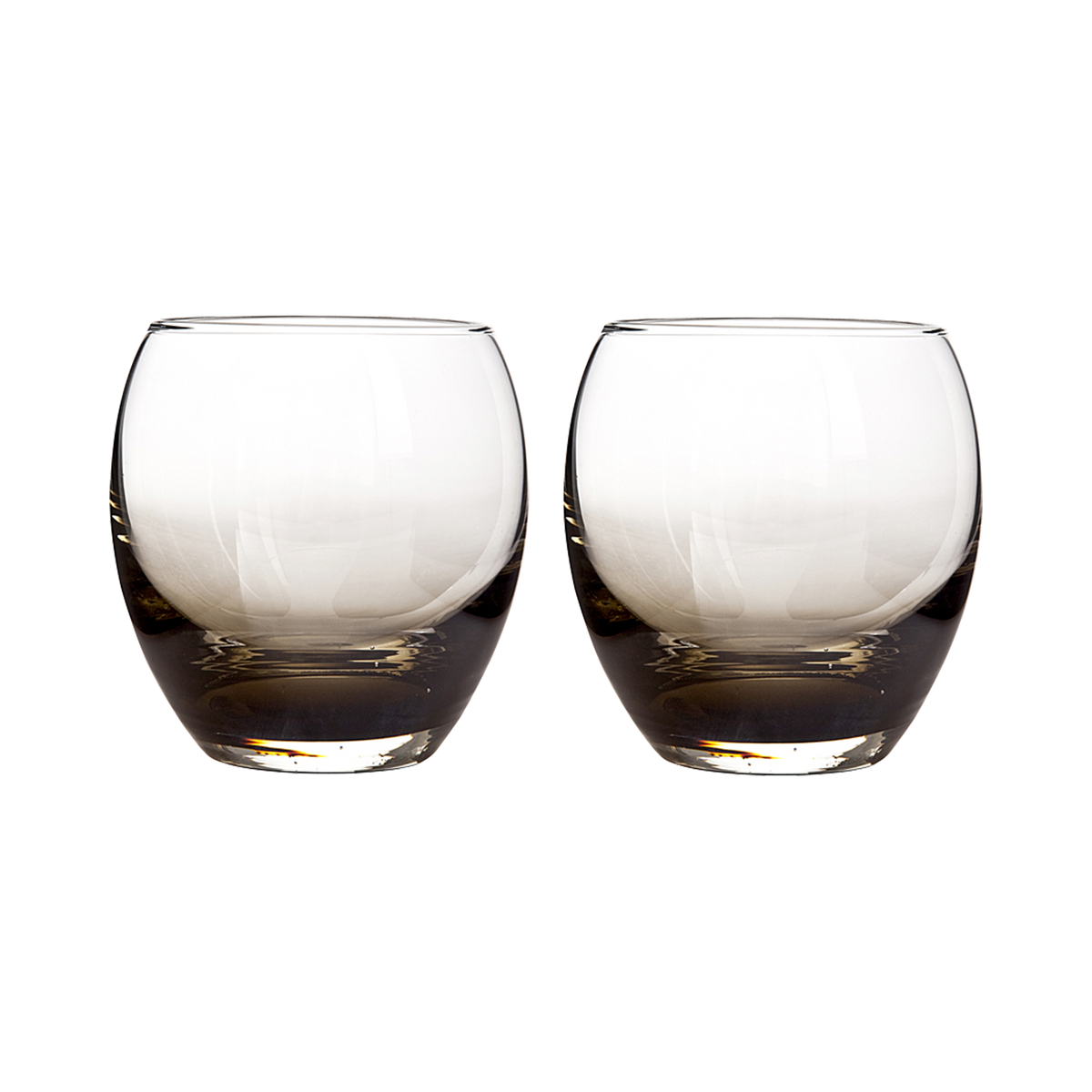 Contemporary Smoked Grey Small Tumblers - Set Of 2