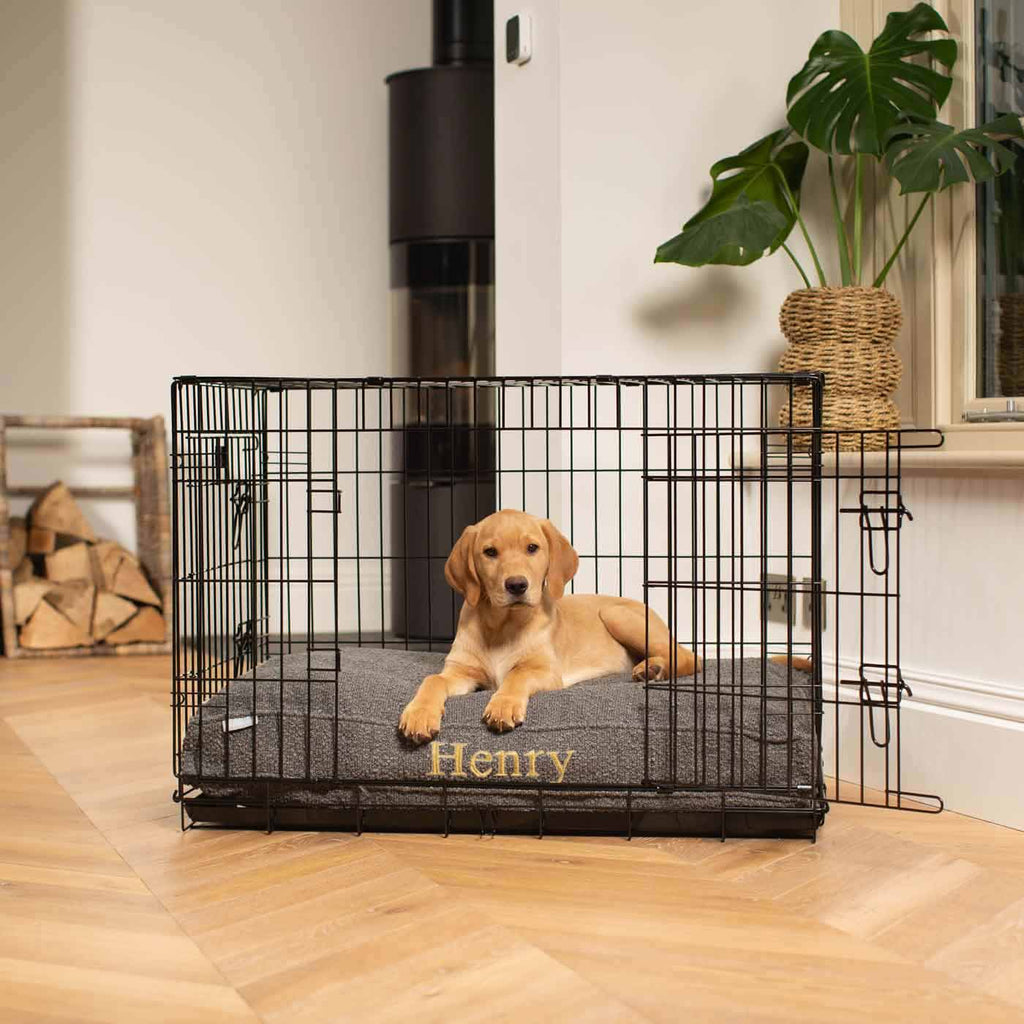 Dog Cushion in Granite Boucl