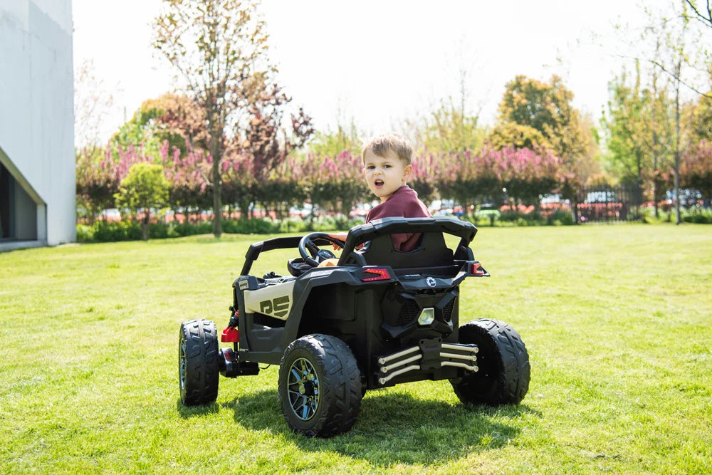 Licensed 24V Can Am Maverick Kids Ride On One Seater UTV, Rubber Tires, Leather Seat with RC