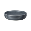 Dark Grey Speckle Coupe Dinner Plates - Set Of 4