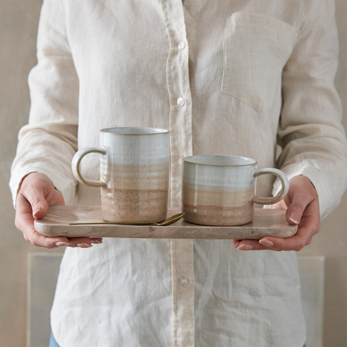 Kiln Coral Small Ridged Mug