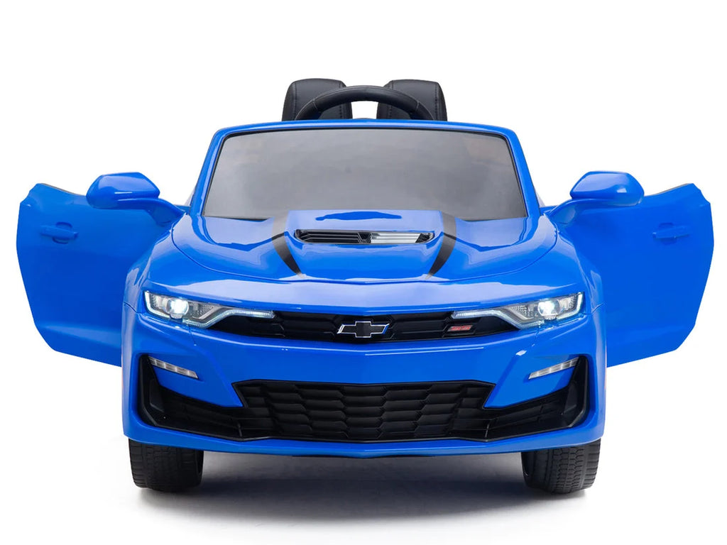 12V Chevrolet Camaro 2SS Kids Ride On One Seater Electric Car with Leather Seat, Rubber Tires and RC