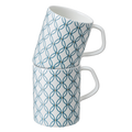 Porcelain Modern Deco Set Of 2 Small Mugs