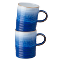 Blue Haze Set Of 2 Ridged Mugs