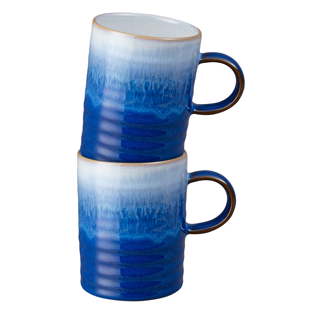 Blue Haze Set Of 2 Ridged Mugs