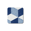 Blue Geometric Square Coasters - Set Of 6