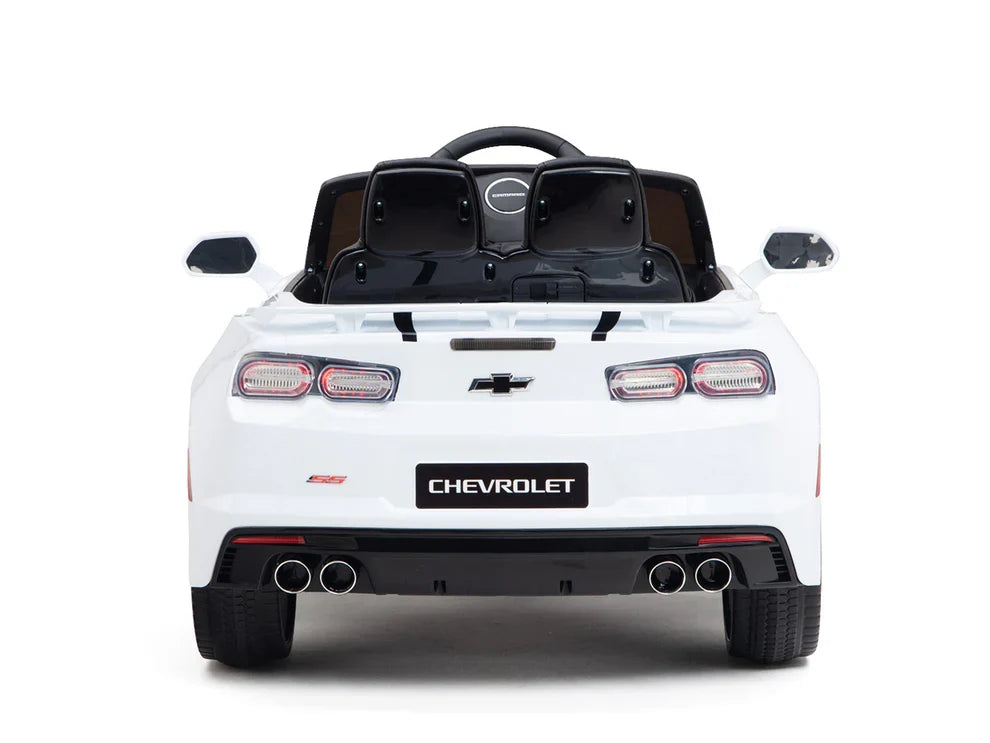 12V Chevrolet Camaro 2SS Kids Ride On One Seater Electric Car with Leather Seat, Rubber Tires and RC