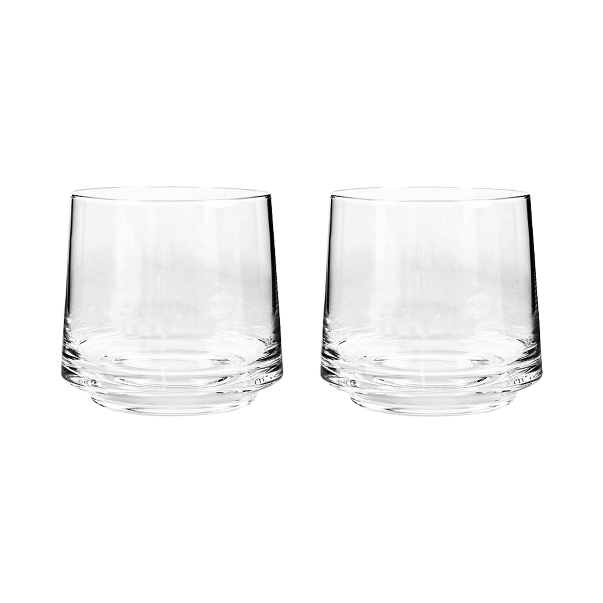 Contemporary Clear Small Tumblers - Set Of 2