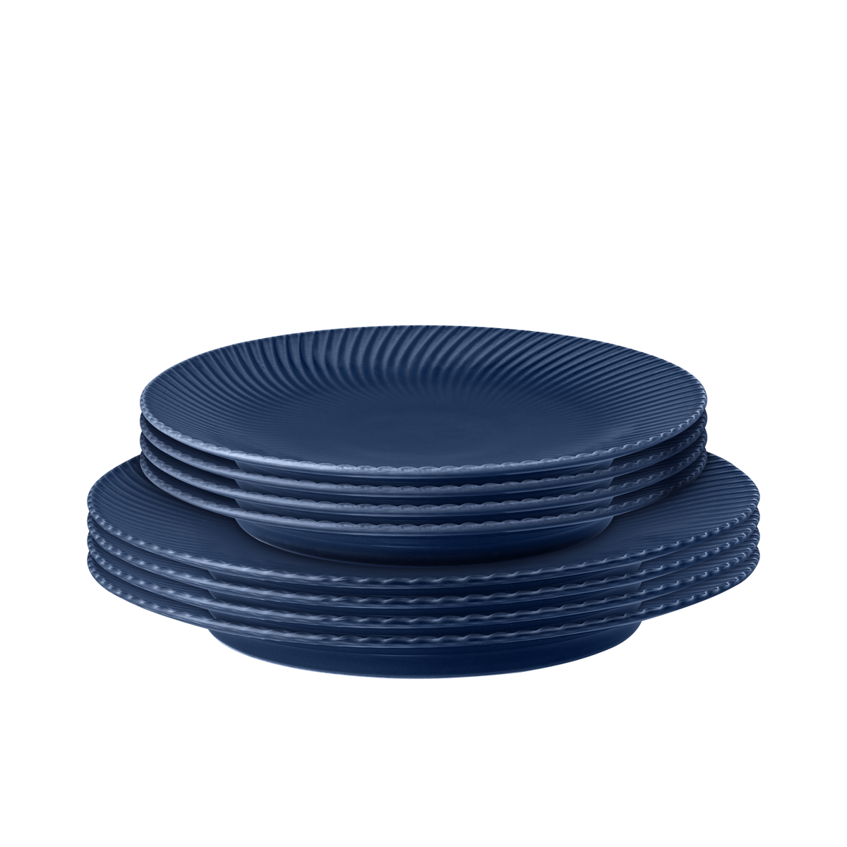 Porcelain Arc Blue 8 Piece Plate Set