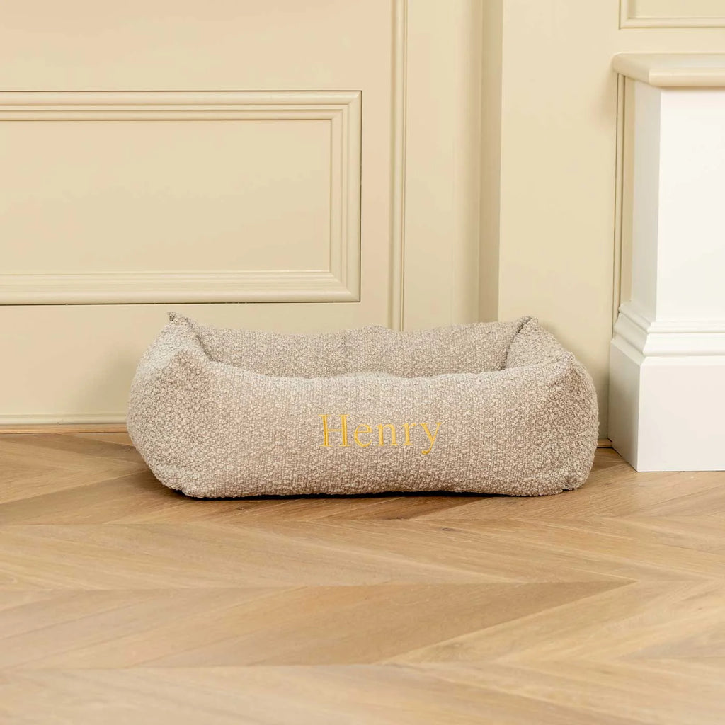 Cozy & Calming Puppy Cage Bed In Mink Boucl