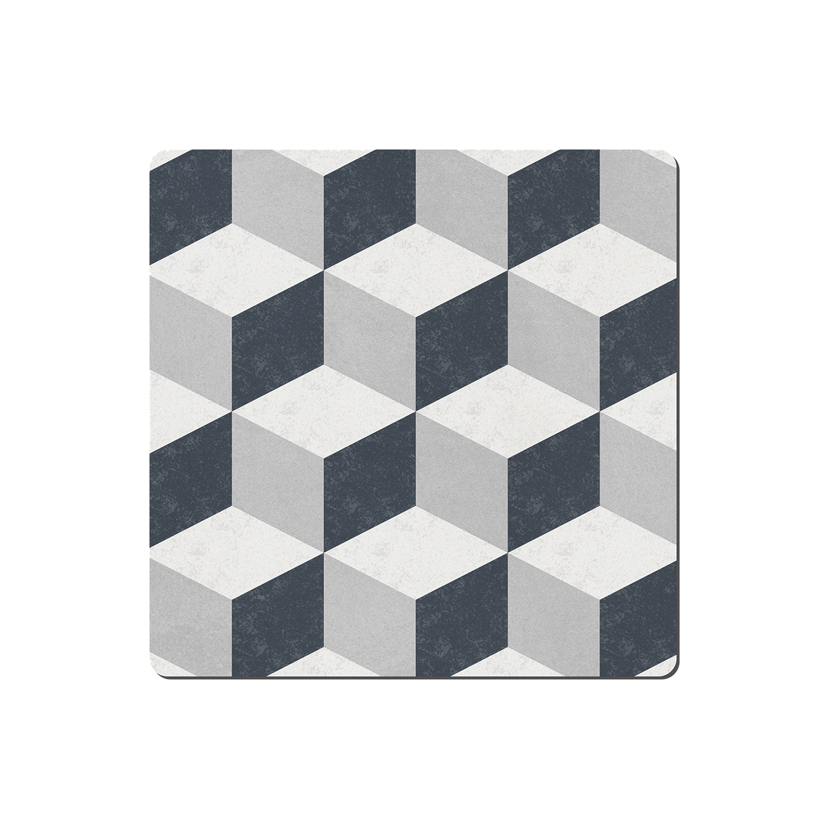 Grey Geometric Square Placemats - Set Of 6