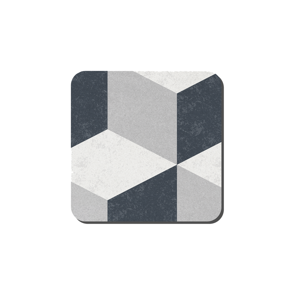 Grey Geometric Square Coasters - Set Of 6