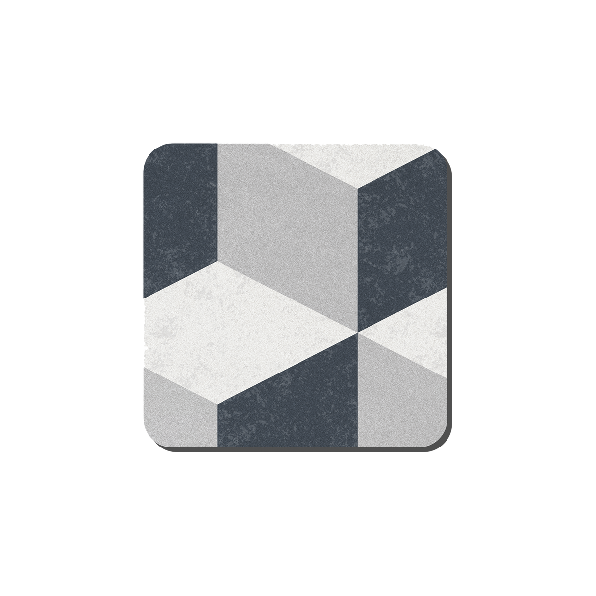 Grey Geometric Square Coasters - Set Of 6