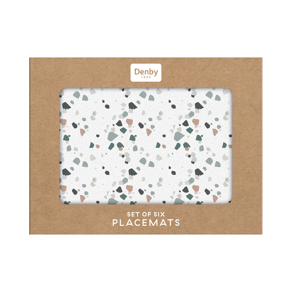Elements Terrazzo Effect Neutrals Placemats - Set Of 6