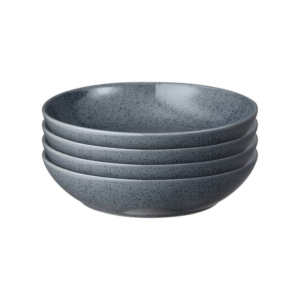 Dark Grey Speckle Pasta Bowls - Set Of 4